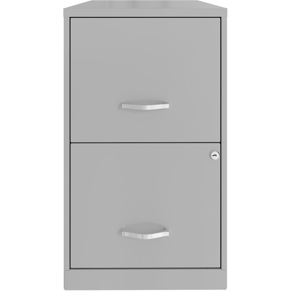 Pemberly Row 2 Drawers 24.5" Vertical Black Metal Filing Cabinet Lockable Pre-Assembled Stationary Letter Size for Home, Office