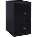Pemberly Row 2 Drawers 24.5" Vertical Black Metal Filing Cabinet Lockable Pre-Assembled Stationary Letter Size for Home, Office