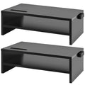 Marbrasse Monitor Stand Riser, 16.5 Inch 2 Tier Computer Printer Shelf Stand for Laptop Computer Screen Storage, Desktop Stand with Phone Holder and Cable Management Black