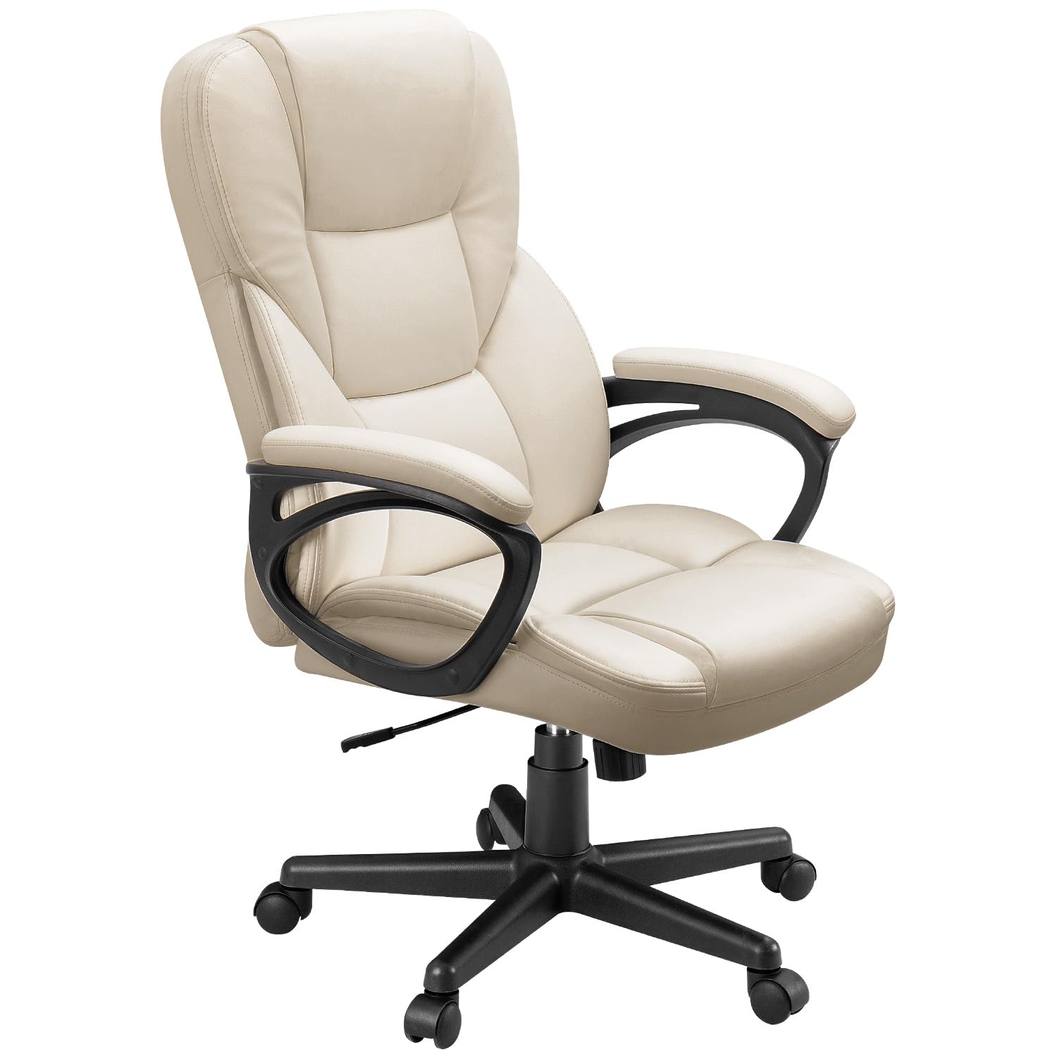 Furmax Office Executive Chair High Back Adjustable Managerial Home Desk Chair, Swivel Computer PU Leather Chair with Lumbar Support (1, Black)