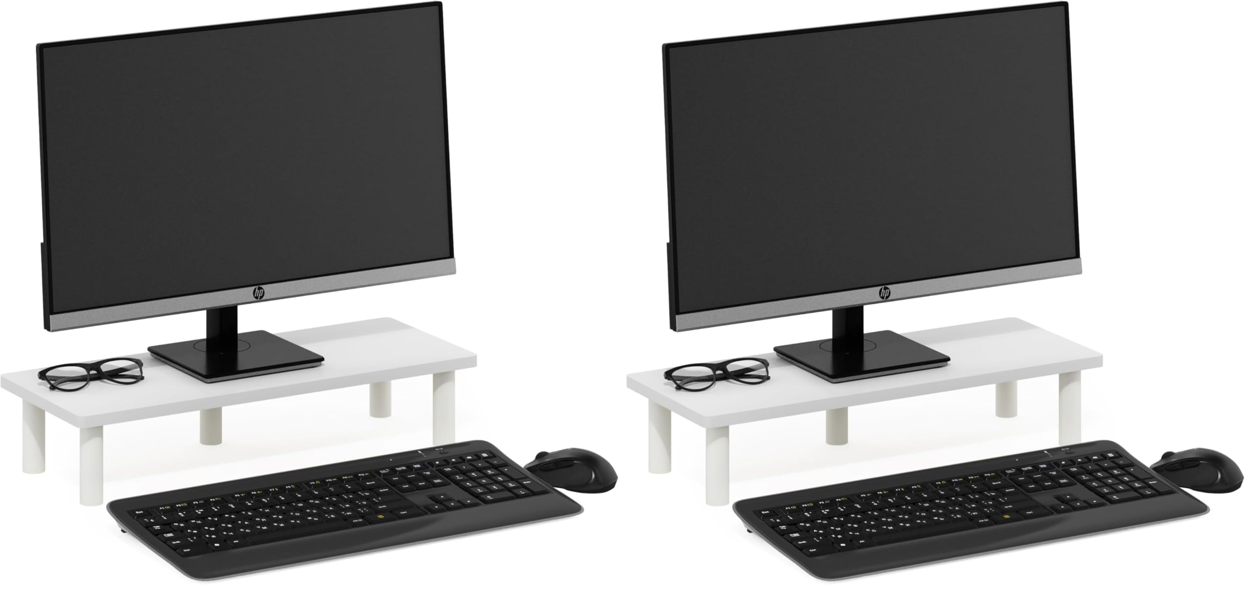 FURINNO Turn-N-Tube Monitor Stand, French Oak Grey/Black