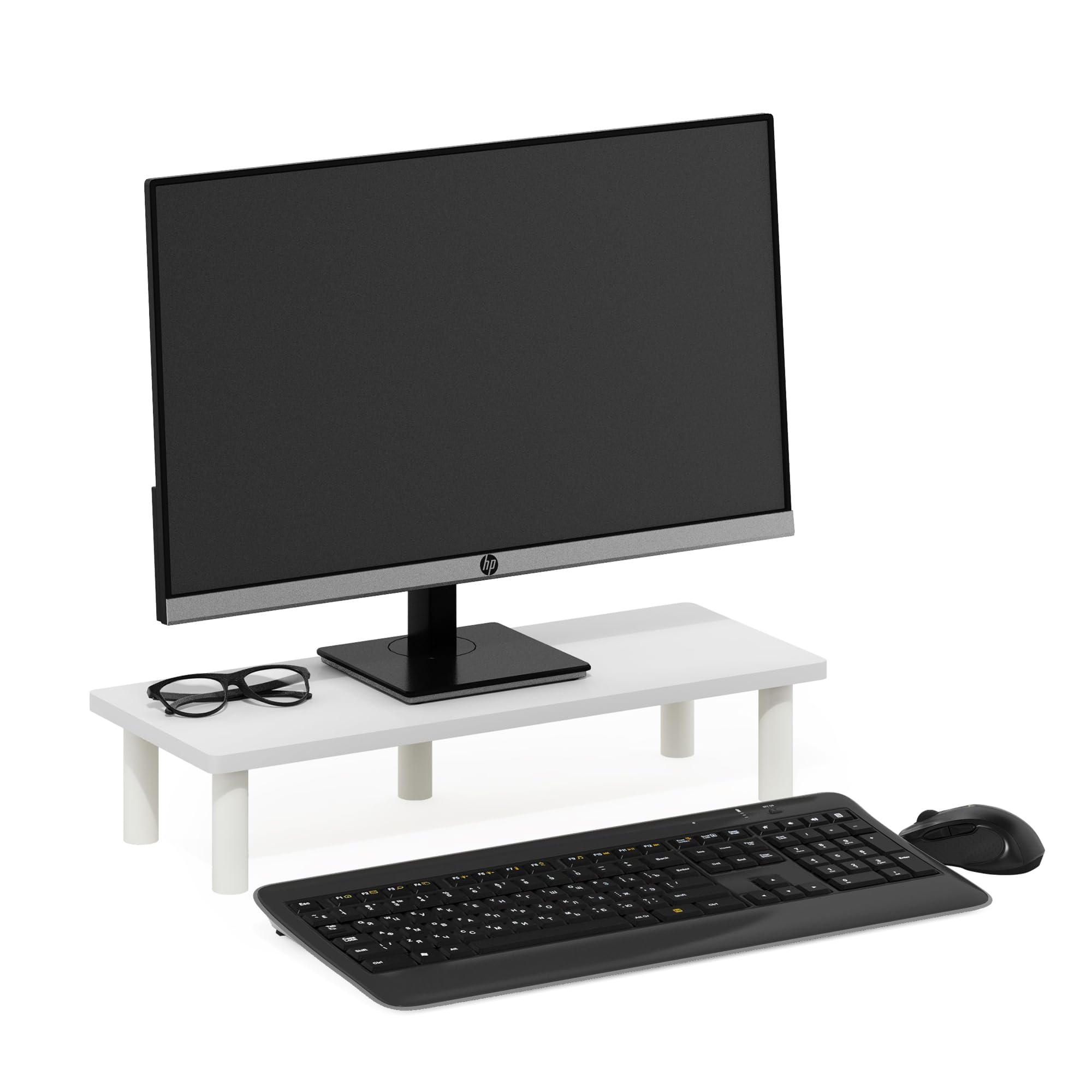FURINNO Turn-N-Tube Monitor Stand, French Oak Grey/Black