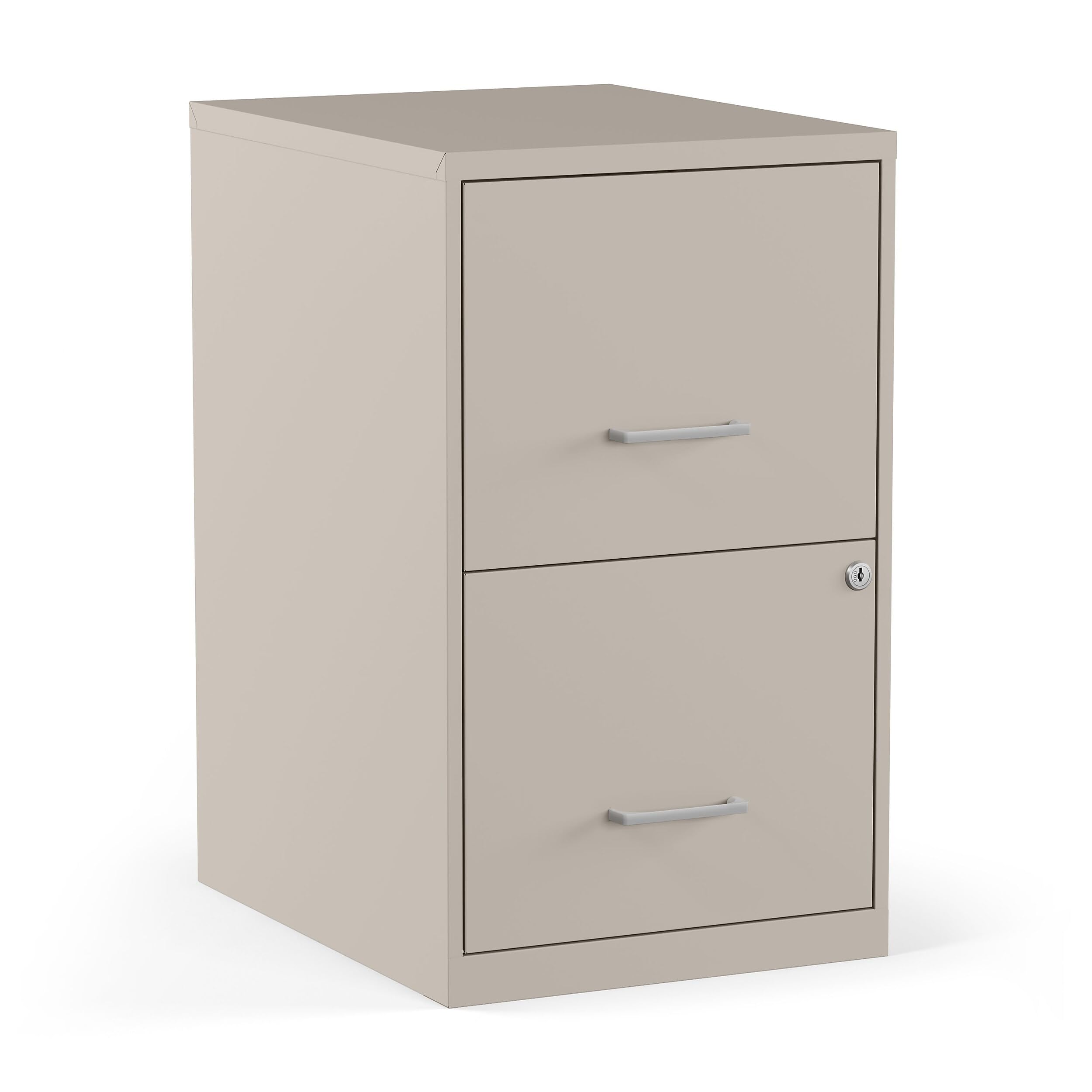 STAPLES 2-Drawer Vertical File Cabinet, Letter Size Documents, Lockable, 18.9" D x 14.3" W x 24.1" H, Black