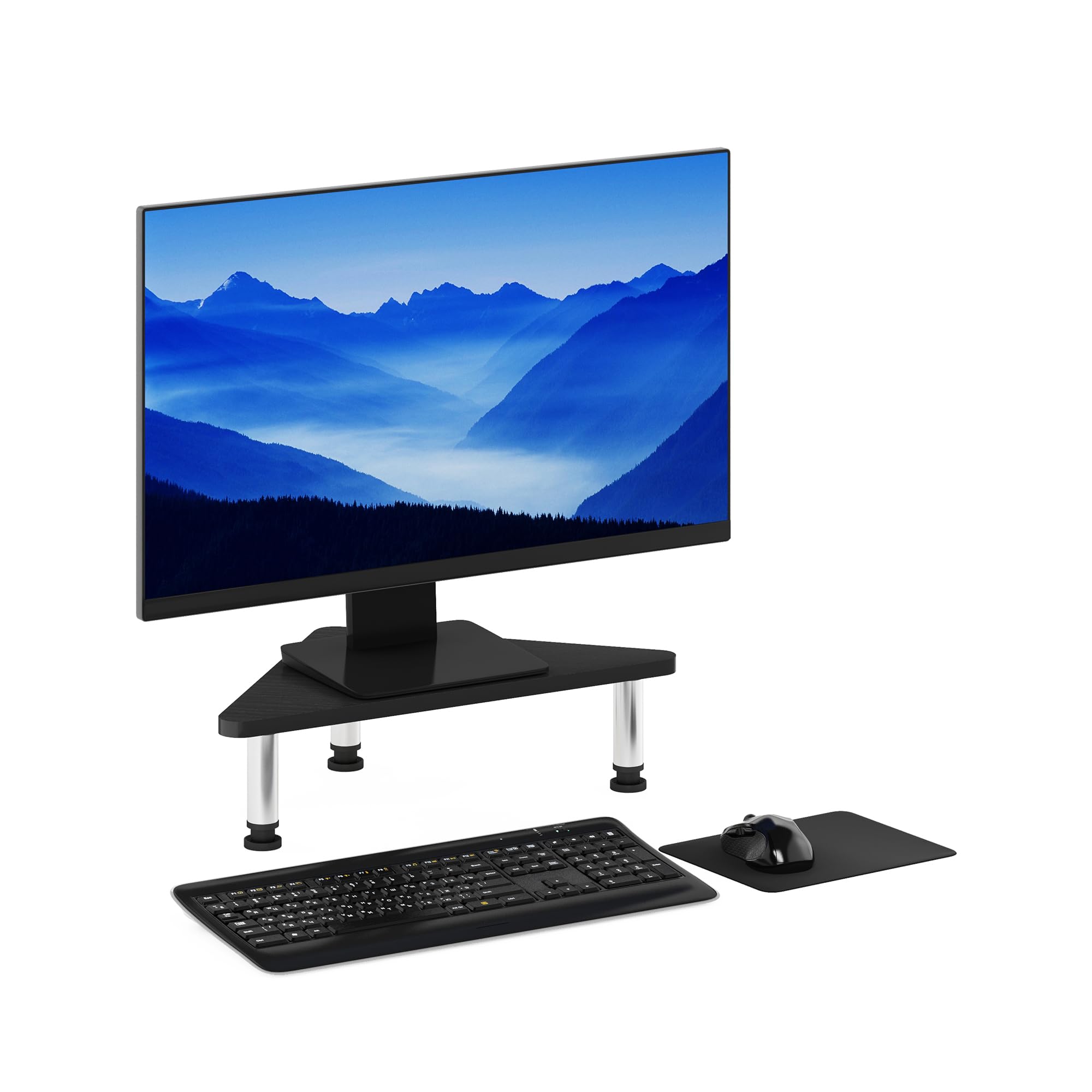 FURINNO Turn-N-Tube Monitor Stand, French Oak Grey/Black