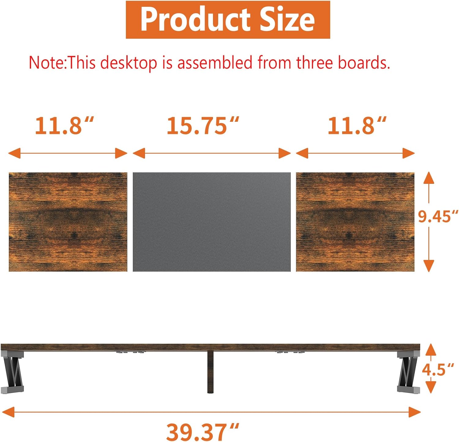 Dual Monitor Stand Riser, Large Wood Monitor Riser for 2 Monitors, Monitor Lift with Storage for Desk, Sturdy Wood&Steel Multi Screen Stand, Desktop Organizer Monitor Stand for Computer