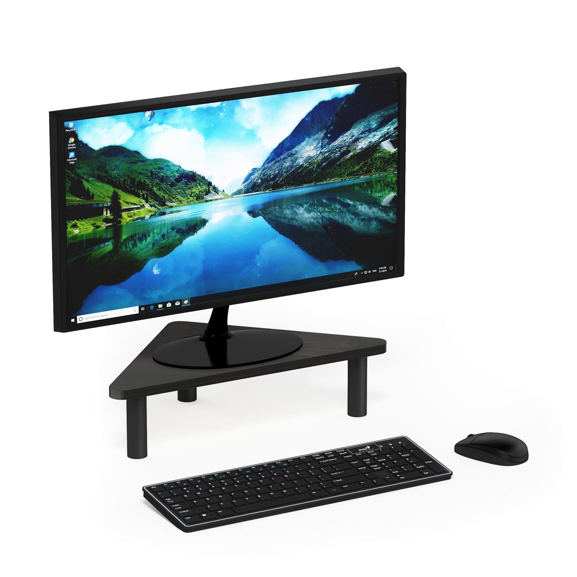 FURINNO Turn-N-Tube Monitor Stand, French Oak Grey/Black