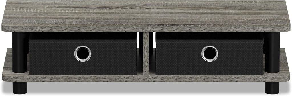 FURINNO Turn-N-Tube Monitor Stand, French Oak Grey/Black