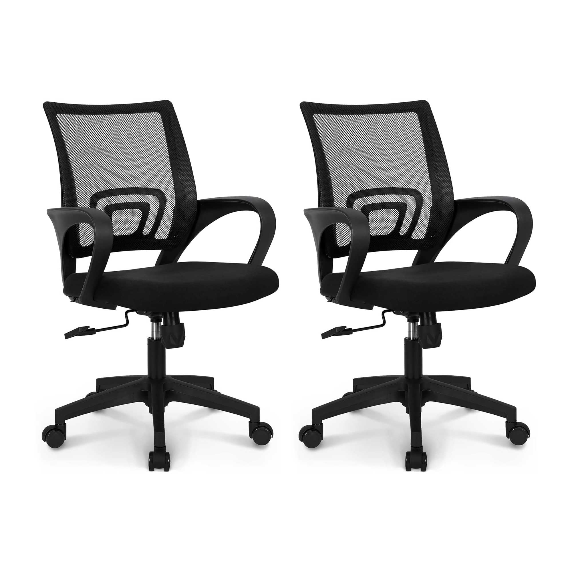 NEO CHAIR Office Desk Computer Chair Ergonomic Mesh Gaming Cushion Seat with Comfy Lumbar Mid Back Support Adjustable Height Swivel Rolling Wheels for Home Task (Black)