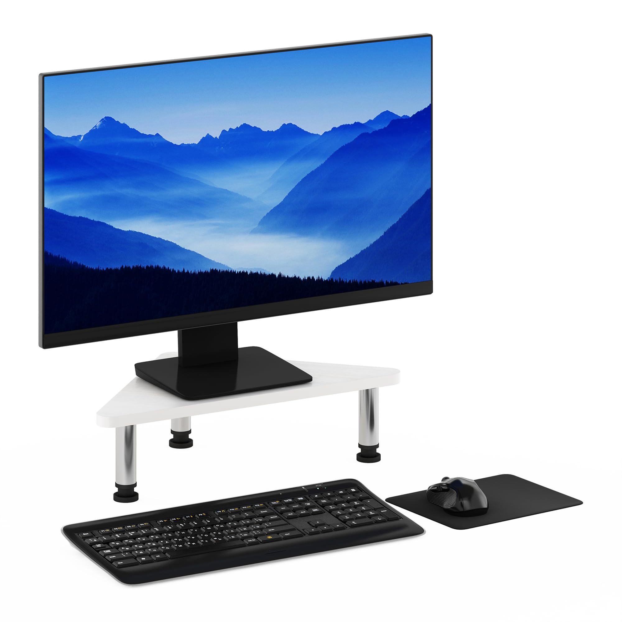 FURINNO Turn-N-Tube Monitor Stand, French Oak Grey/Black